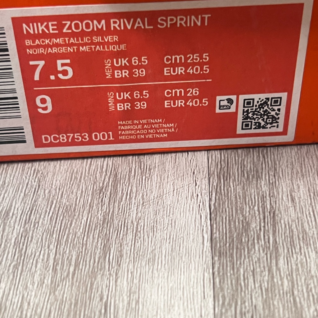 Nike Zoom Rival Sprint Spikes For Track In Black And Metallic Silver